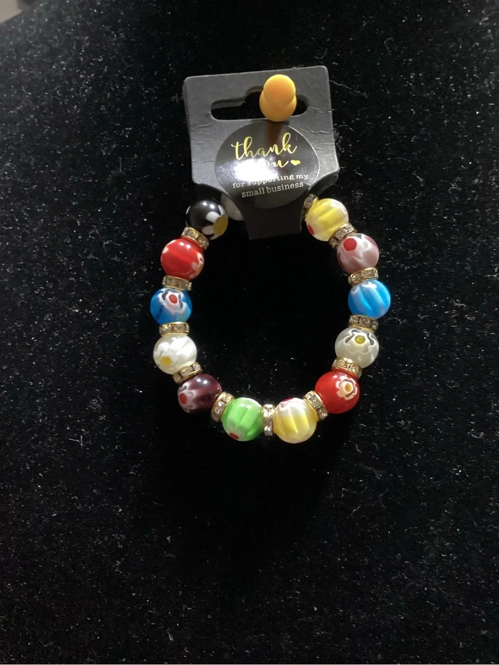 Murano Multicolor Glass Bead Stretch Bracelet